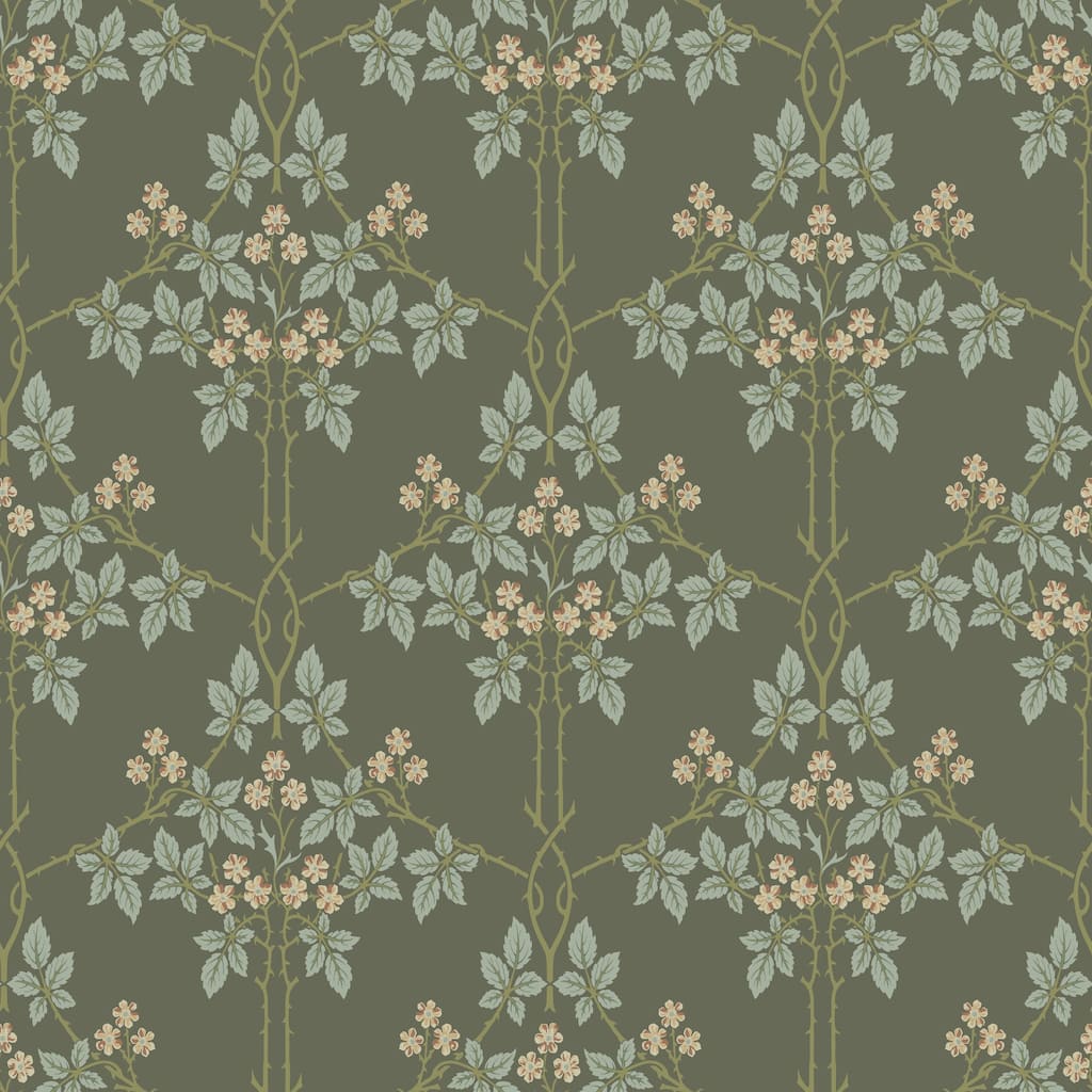 Blackberry Grey Vine Trellis Wallpaper