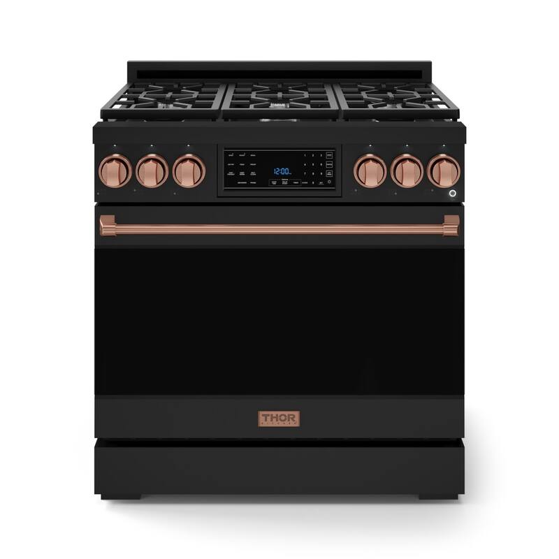 Thor Kitchen RSG36LP Gordon Ramsay 6 Cu. Ft. Free Standing Gas Range - Matte Black / Rose Gold