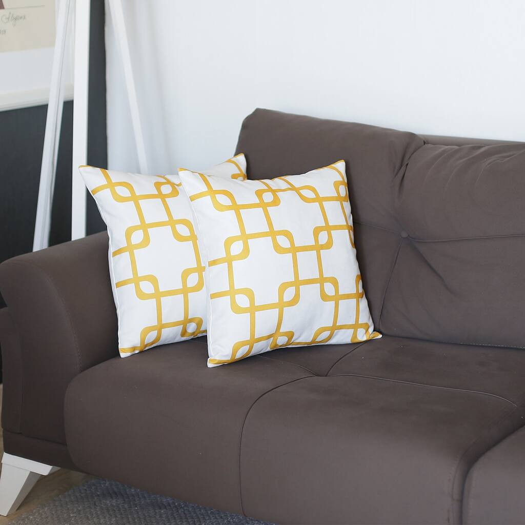 Mike & Co. Geometric Printed Throw Pillow Cover 18"x18" Set of 2
