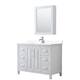 Option White, Chrome Trim, White Cultured Marble Top