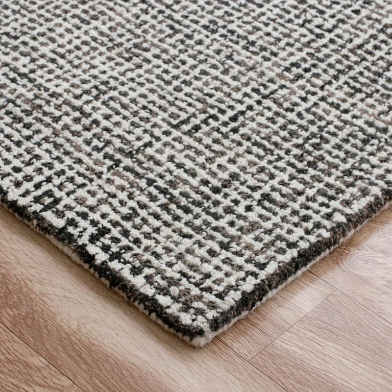 Sevita Hand-Tufted Checkered Geometric Wool Blend Indoor Area Rug