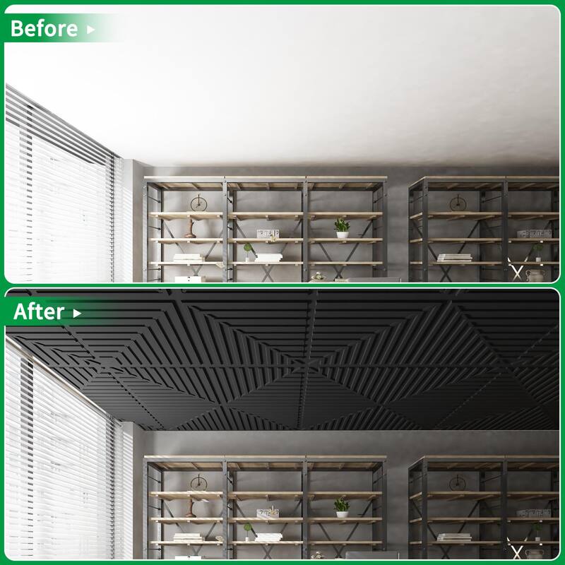 Art3d 12-sheet 3D PVC Wall Panels Ceiling Tiles-Cover 48sq.ft.