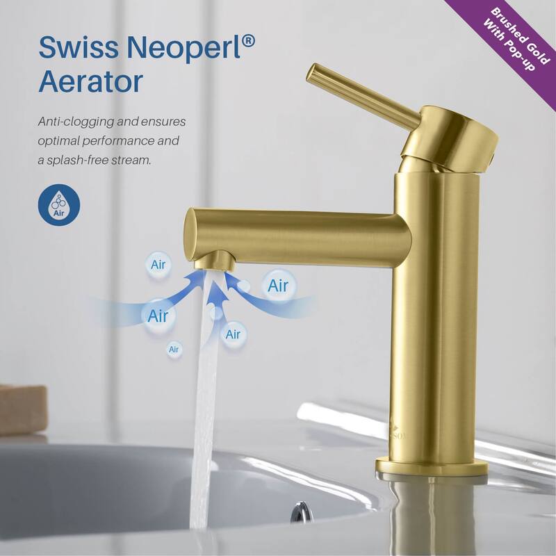 Blossom Round Single Handle Bathroom Sink Faucet, Single Hole