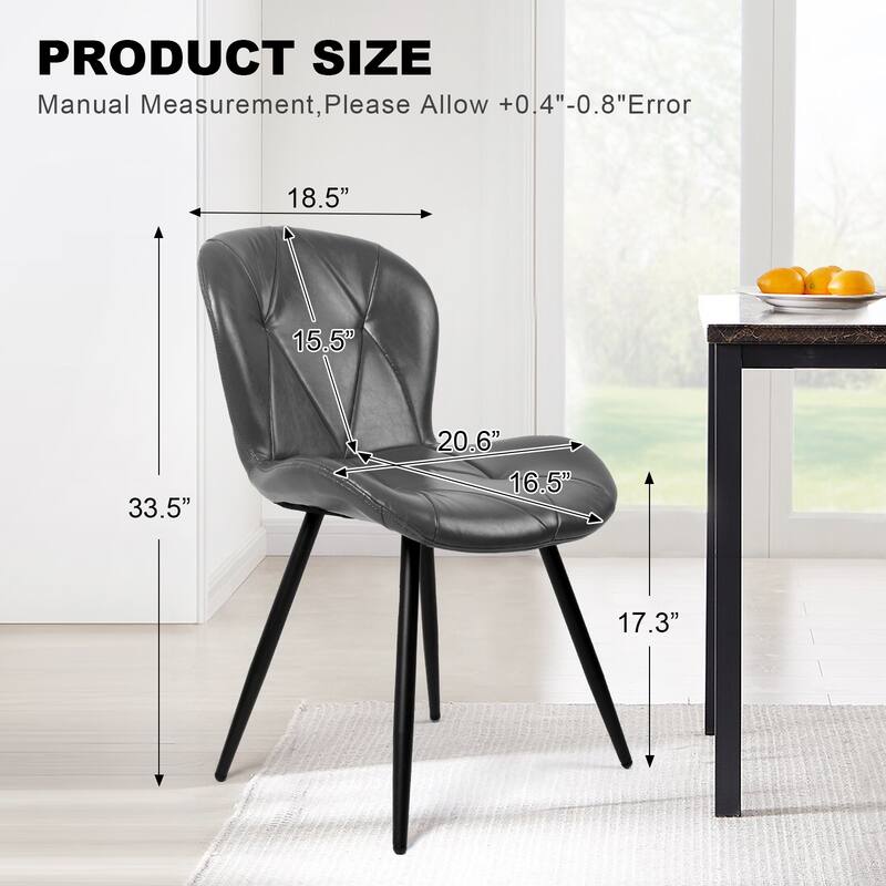 Upholstered Leather Dining Chair (Set of 2)