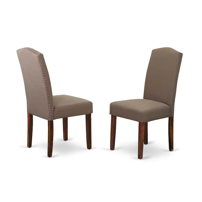 Linen Fabric Parsons Chairs - Set of 2 - Modern Dining Room Accent Chairs