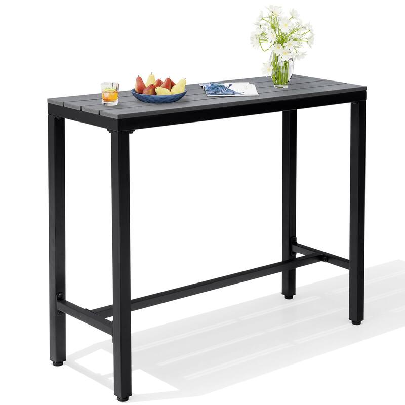 Crestlive Products Patio Outdoor Bar Table Rectangle Pub Table