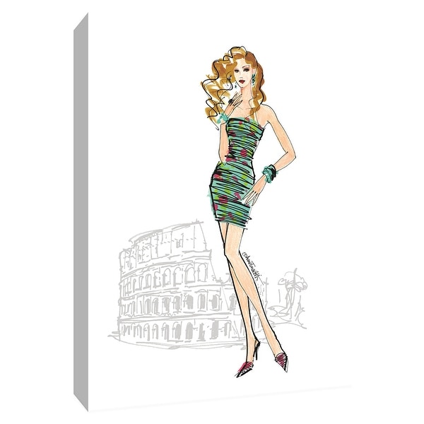 PTM Images 9-154776 PTM Canvas Collection 10" x 8" - "Colorful Fashion IV - Rome" Giclee Women Art Print on Canvas