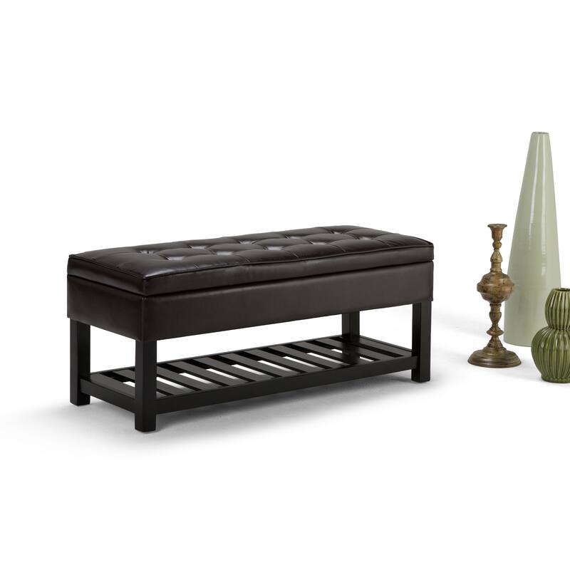 Modern Storage Ottoman Bench with Open Bottom