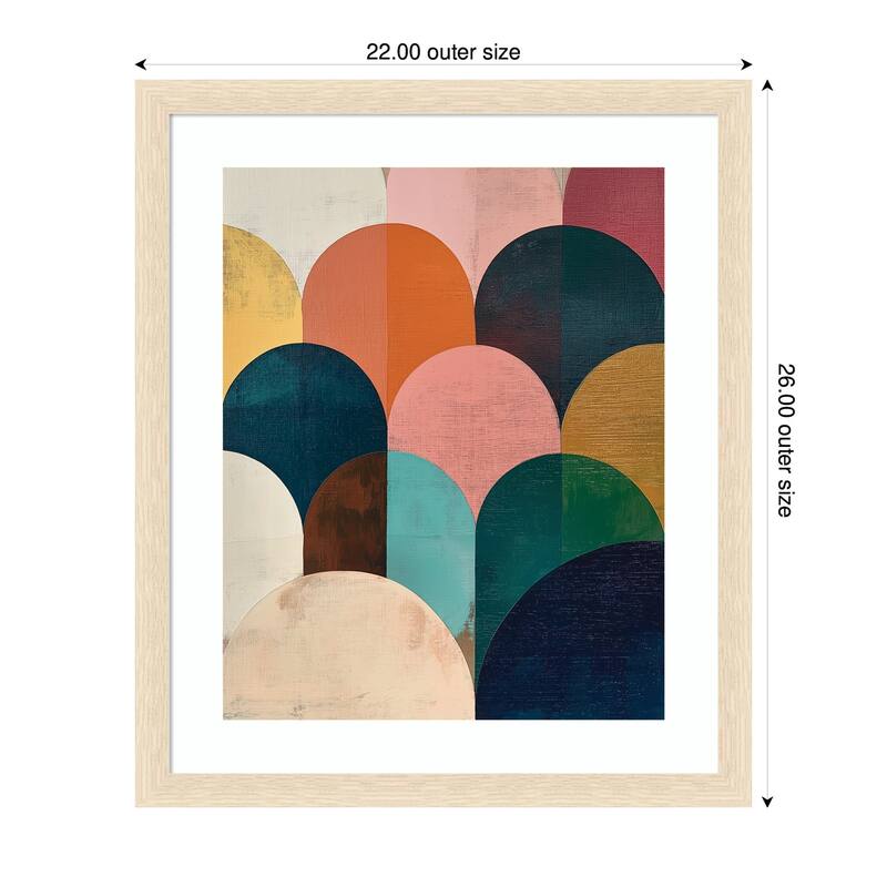 Kate and Laurel Framed Art Minimalist Geometric Abstract Jewel Tone by The Creative Bunch Studio