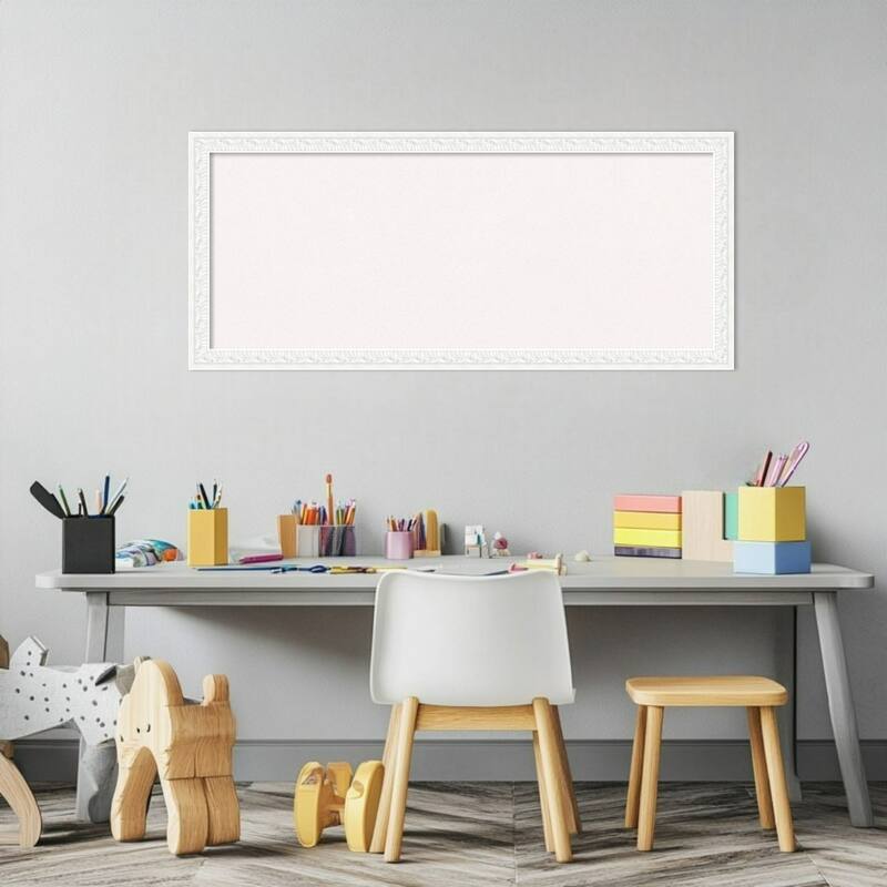 Bethany White Wood Framed Cork Board - Bulletin Board, Organization Board, Pin Board