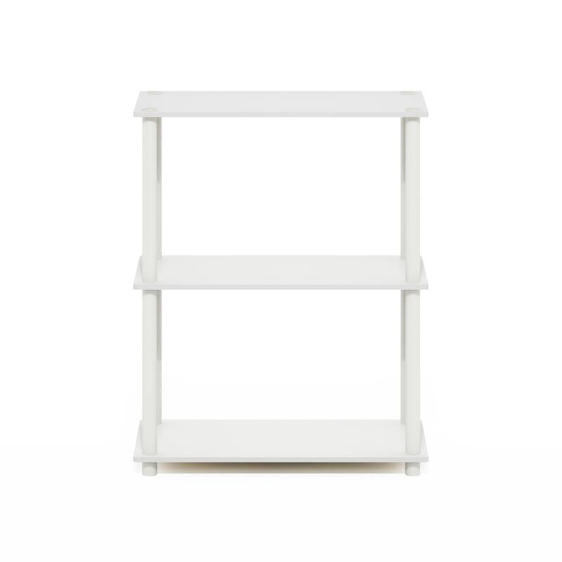 3 Tiers Wood Household Shelving Unit in White (23.6 in. W x 29.5 in. H x 11.6 in. D) - 23.6