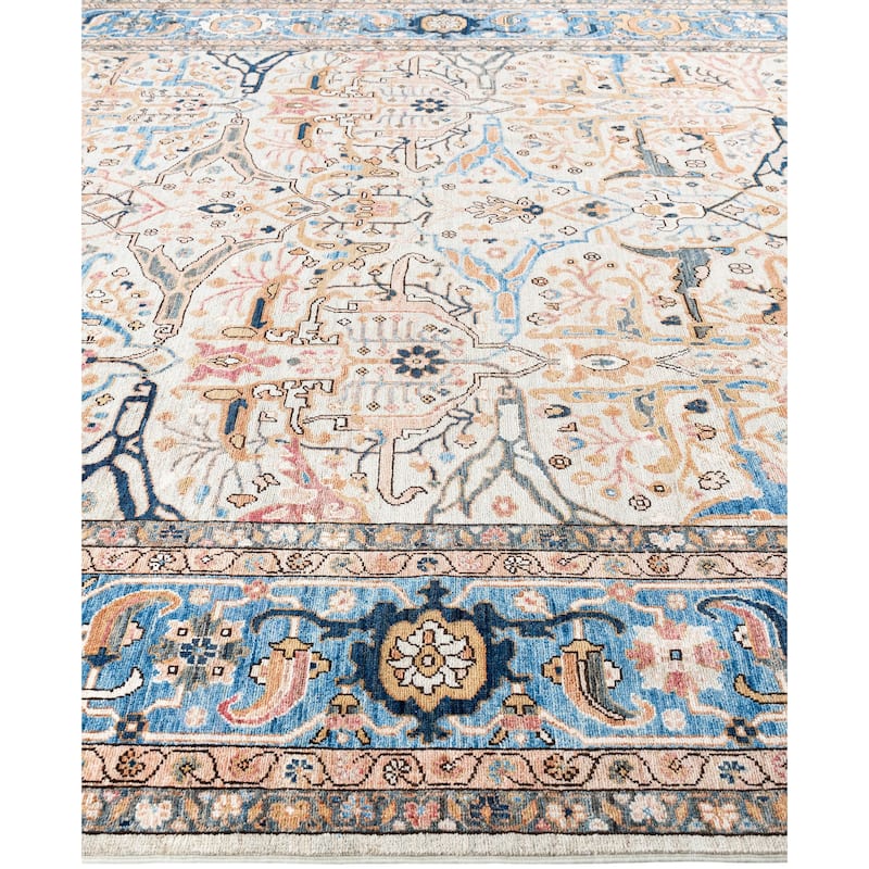 Serapi One-of-a-Kind Hand-Knotted Area Rug - Ivory - 9' 0" x 11' 11"