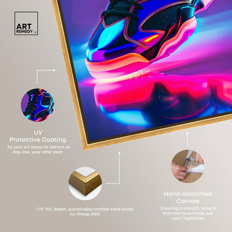Cool Glow Sneaker Hype Canvas by Art Remedy