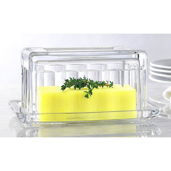 Palais Glassware Glass 'Beurre' Collection Butter Dish (Paneled Design)