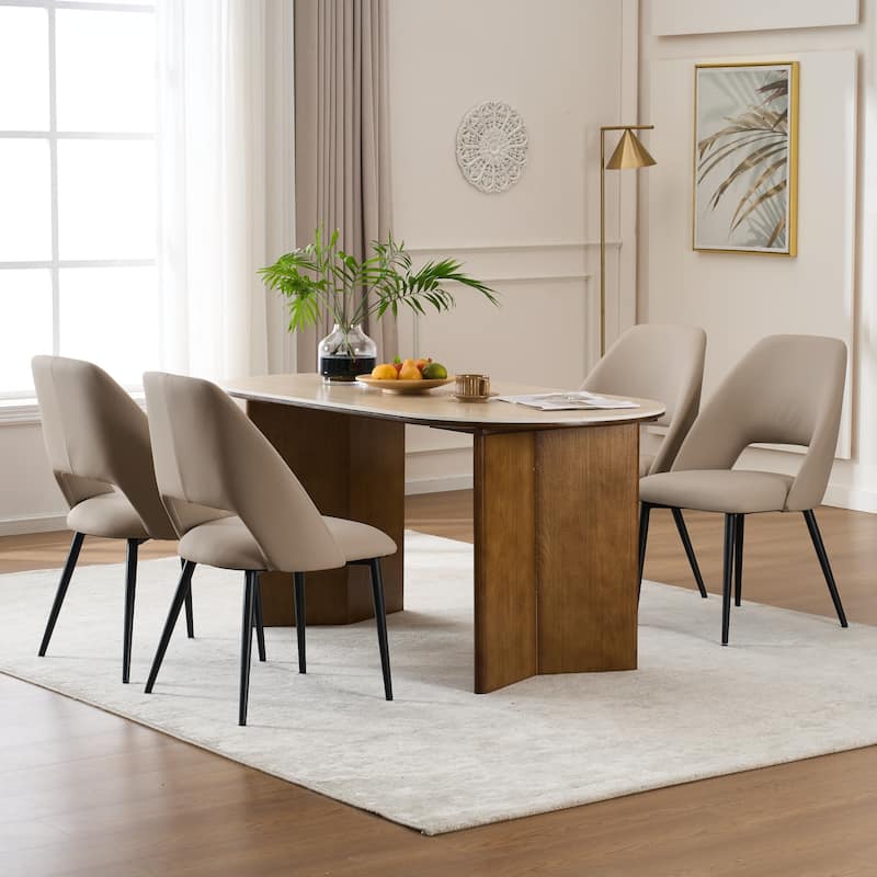 Mid-Century Modern Dining Chairs Set of 2, Upholstered Side Chairs