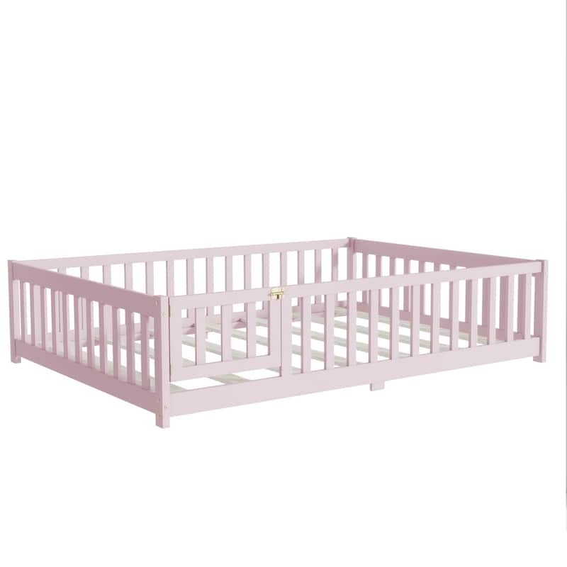 Full Size Floor Bed with Fence and Door
