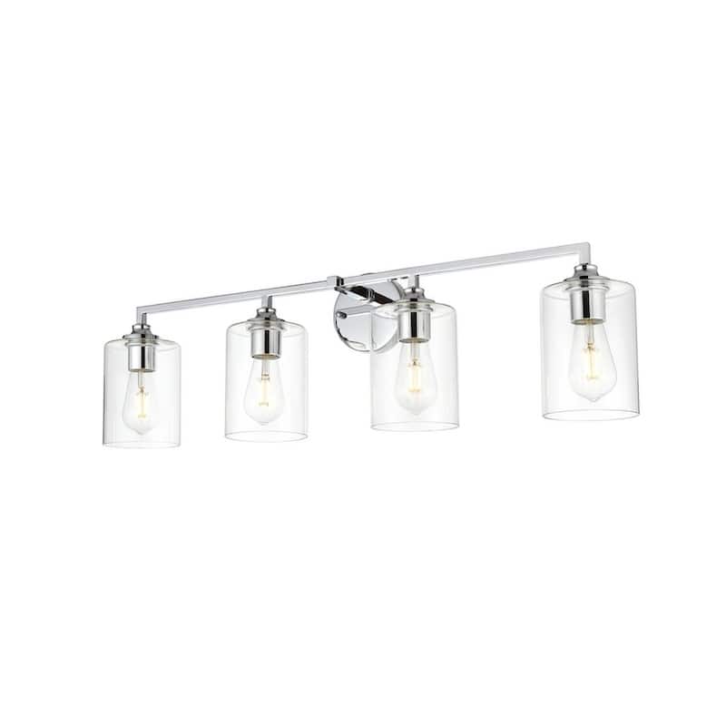 Roman 1 Light Black and Clear Bath Sconce