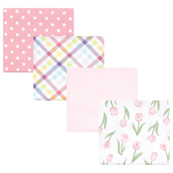 slide 1 of 1, Hudson Baby Infant Girl Cotton Flannel Receiving Blankets, Pink Tulips, One Size - Pink Tulips - One Size One Size - Pink Tulips