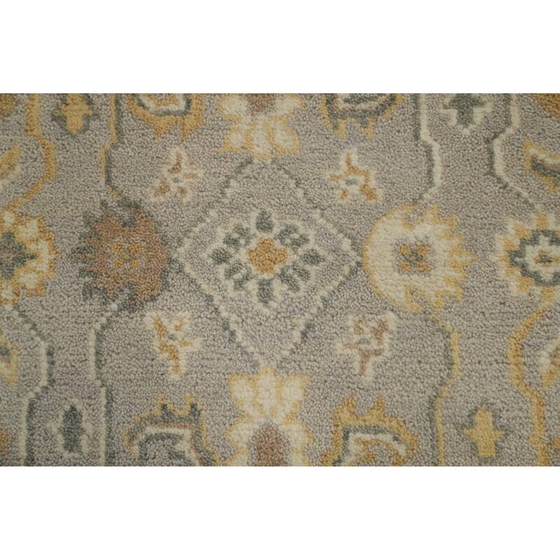 Earth Tone Wool Oushak Indian Rug, Transitional Handmade Carpet - 4' 10'' X 3' 0''
