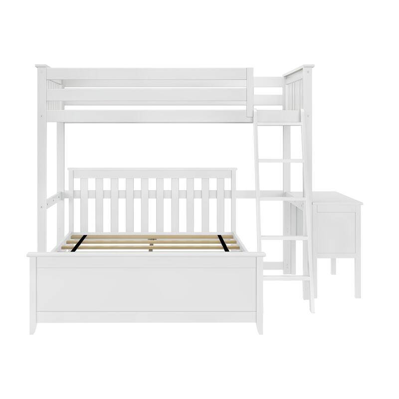 Max and Lily L Shaped Twin over Full Bunk Bed with Desk