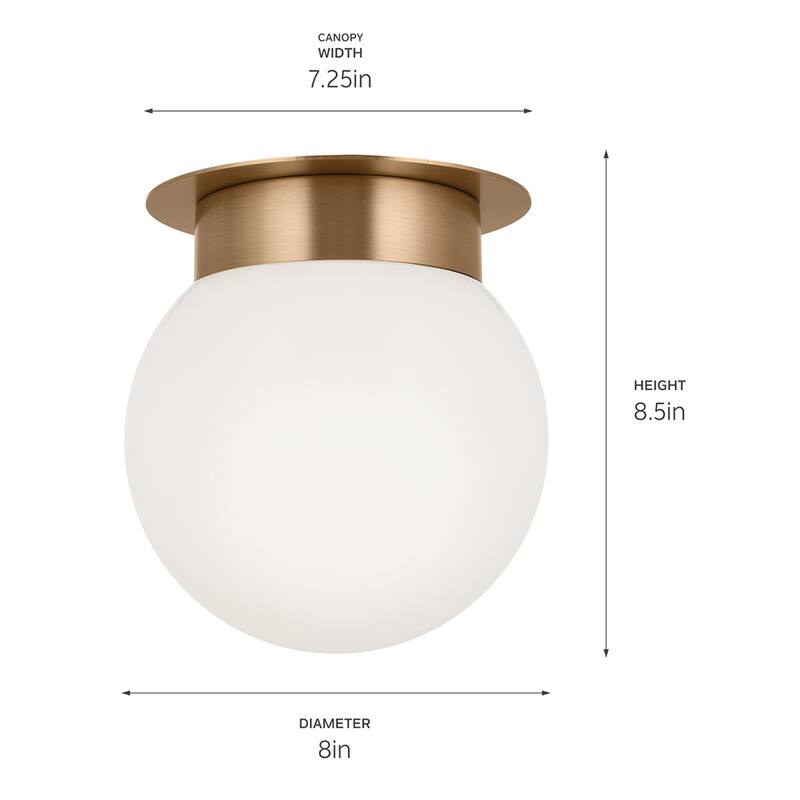 Kichler Lighting Albers 8 in. 1-Light Champagne Bronze Round Flush Mount Light