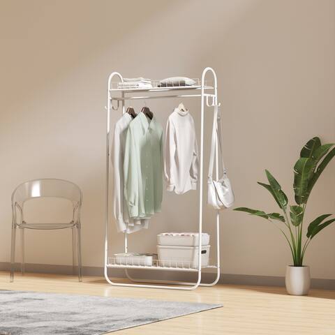 Double Rods Multi-functional Bedroom Clothing Rack