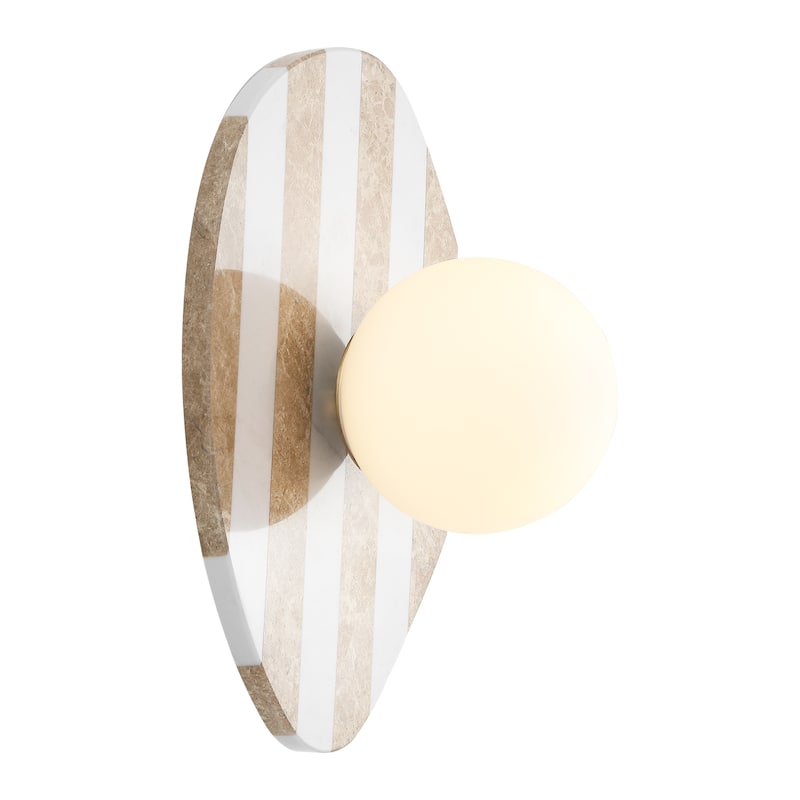 Tivoli Modern Minimalist 1-Light Ovoid LED Wall Sconce - Brown Gold White