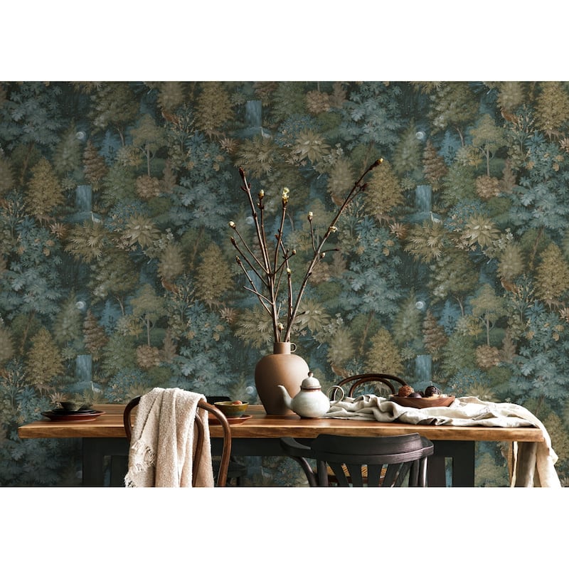Midnight Woods Non-Pasted Wallpaper – 396in. x 21in. – Covers 56 square feet