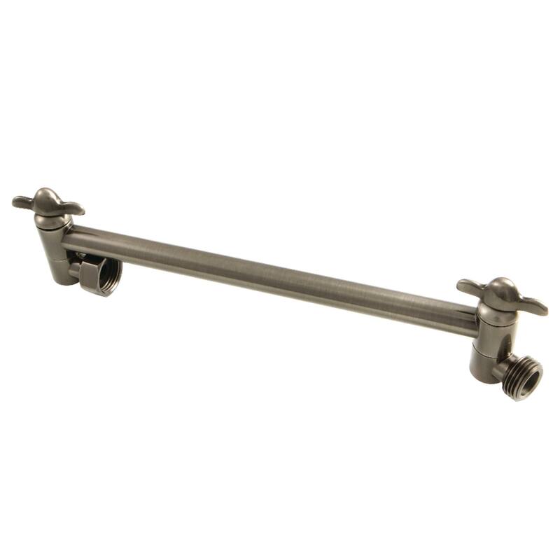 Kingston Brass Plumbing Parts 10-Inch Adjustable High-Low Shower Arm - Black Stainless