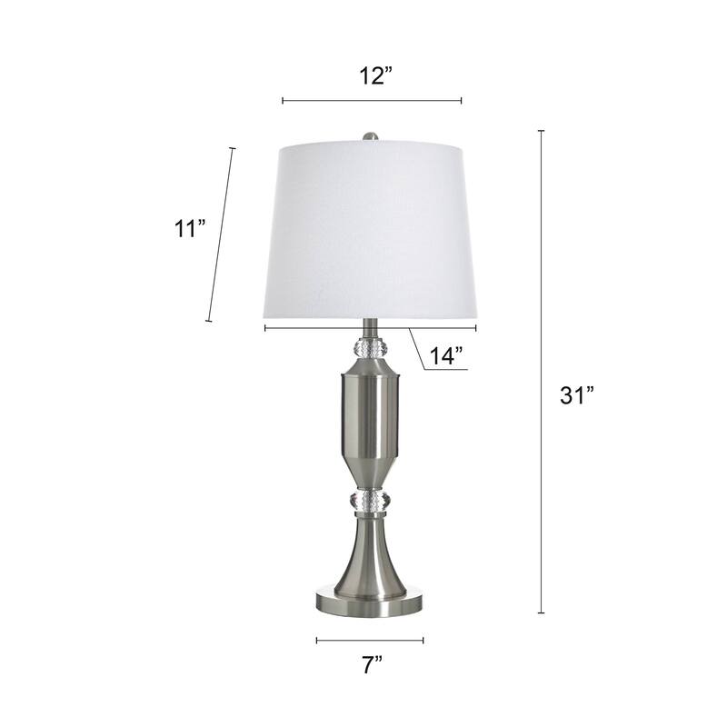 StyleCraft Steel Table Lamp - Brushed Steel