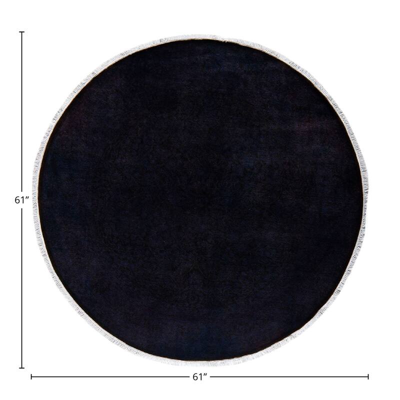 Fine Vibrance, One-of-a-Kind Hand-Knotted Area Rug - Black, 5' 1" x 5' 1" - 5' 1" x 5' 1"