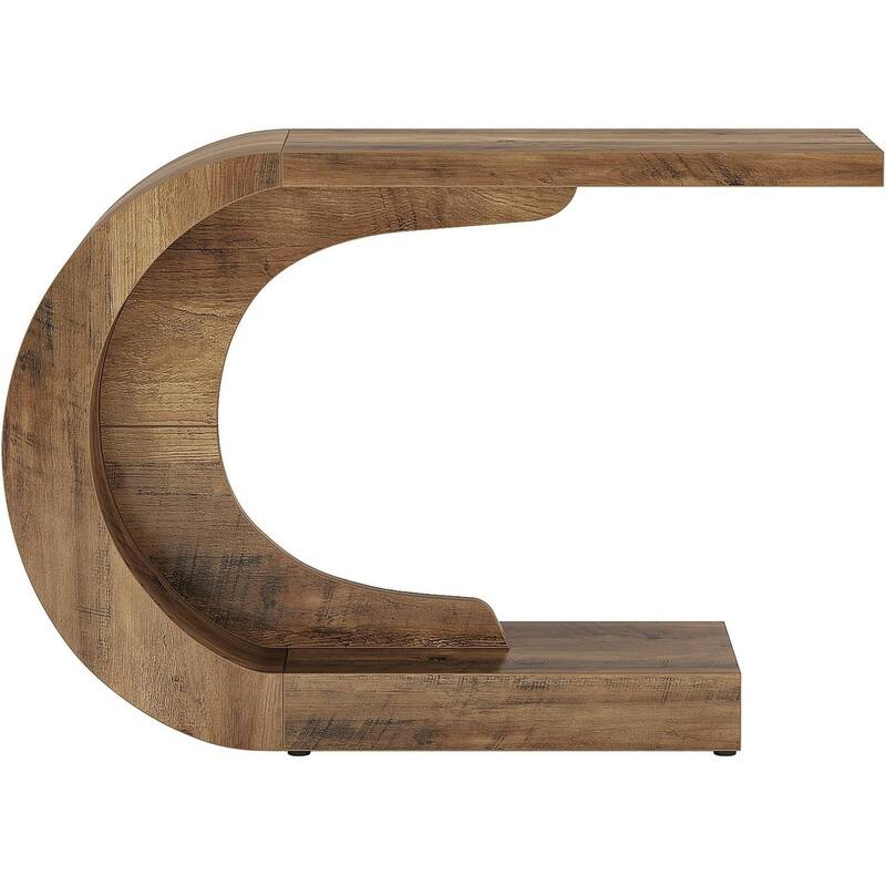 43.3-Inch C-Shaped Mid-Century Console Table for Living Room