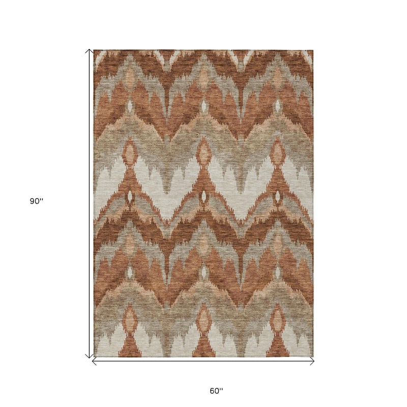 HomeRoots Ikat Transitional Rectangle Outdoor Rug