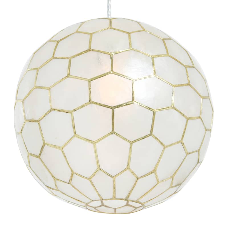 Capiz Honeycomb Globe Pendant Light