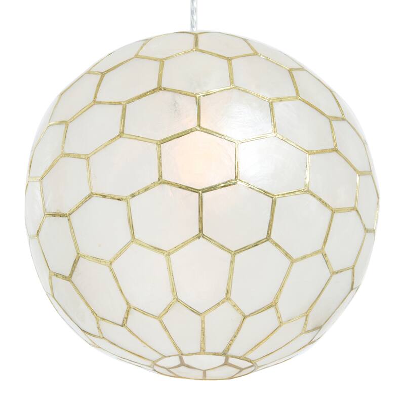 Capiz Honeycomb Globe Pendant Light