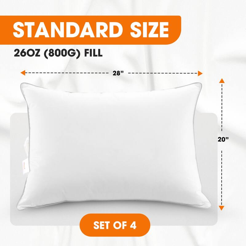 Cheer Collection Down Alternative Pillows (Set of 2 or 4) - White