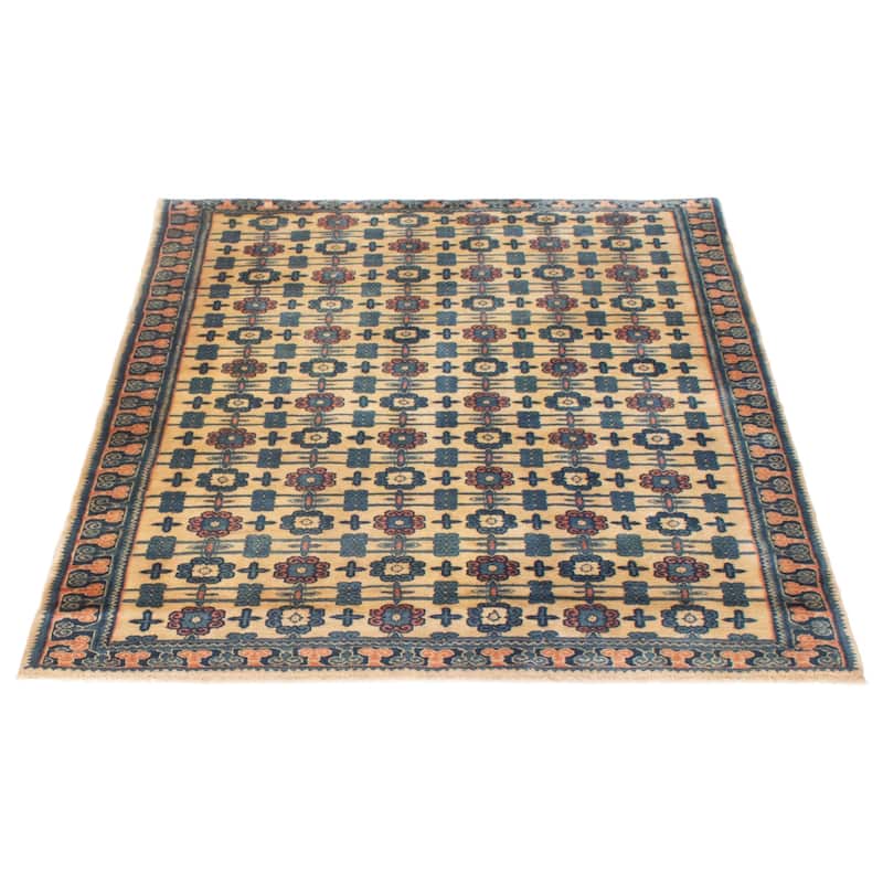ECARPETGALLERY Hand-knotted Melis Vintage Cream Wool Rug - 5'2 x 6'3
