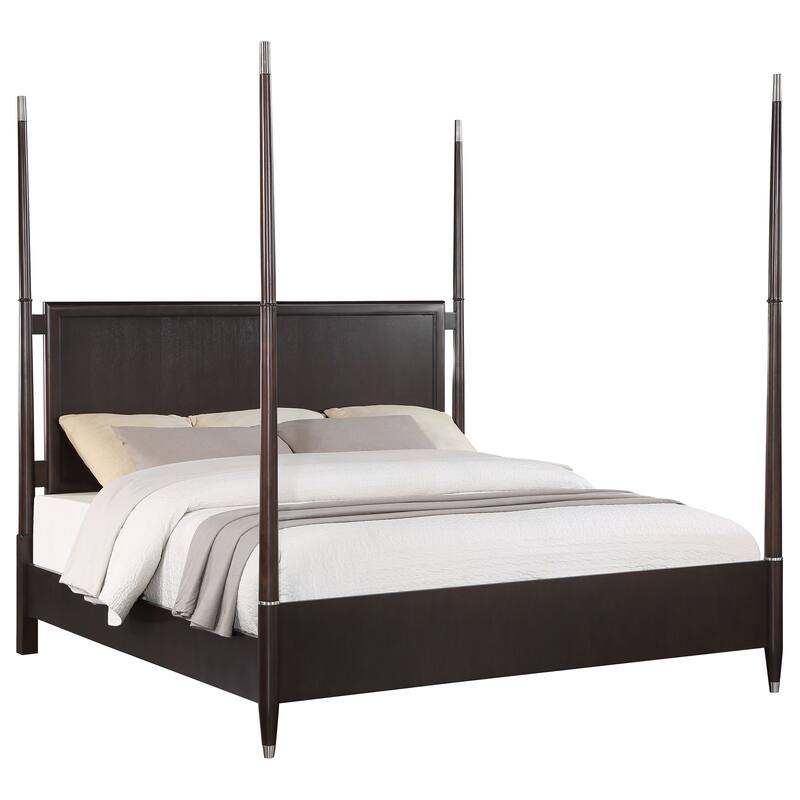 Emberlyn Mid-Century Modern Wood Poster Bed Brown