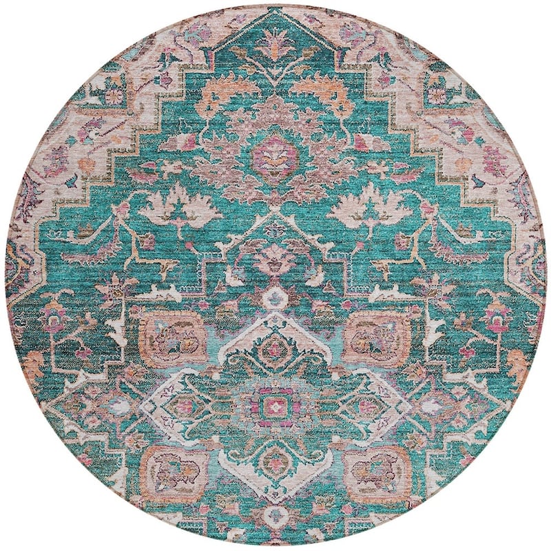 HomeRoots Oriental Traditional Rectangle Outdoor Rug