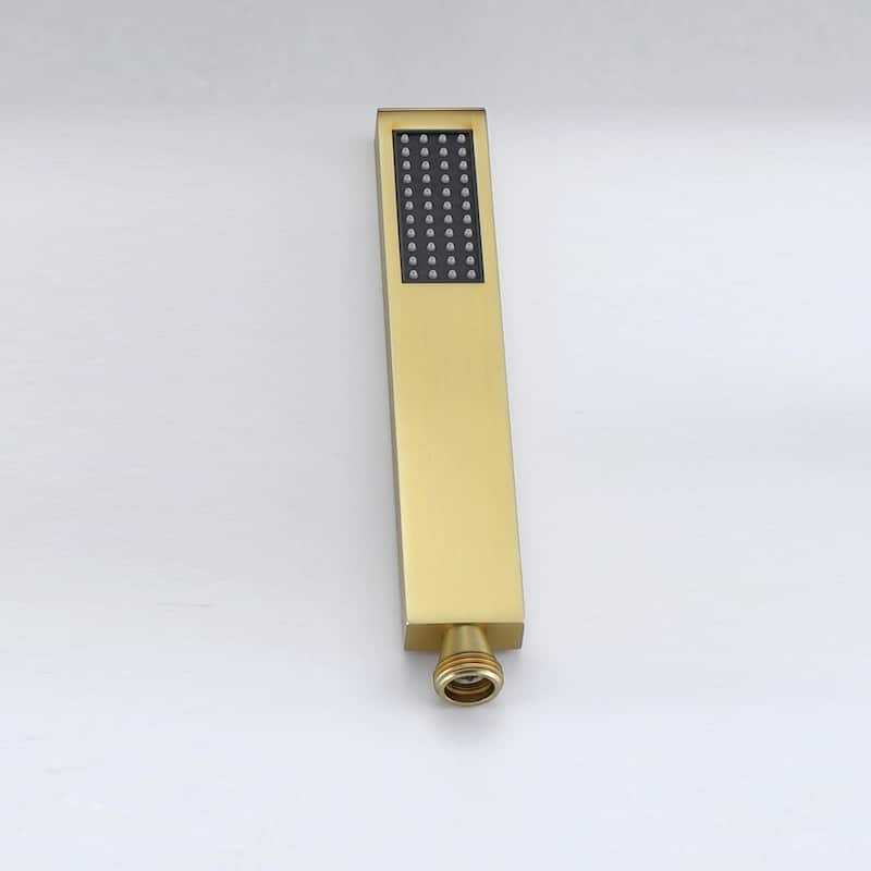 Floor Mounted Waterfall Tub Spout with Diverter and Handshower