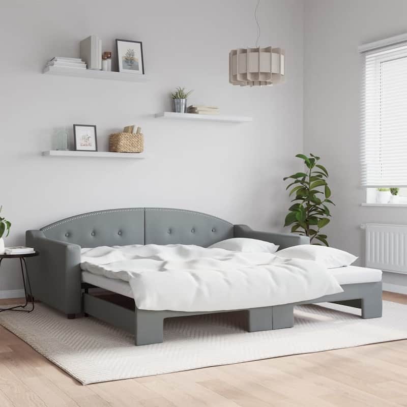 vidaXL Day Bed Upholstered Sleeper Sofa Bed for Bedroom Living Room Fabric - Dark gray Trundle