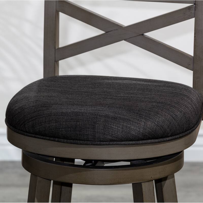 30" Bar Height X-Back Swivel Stool - Charcoal-2