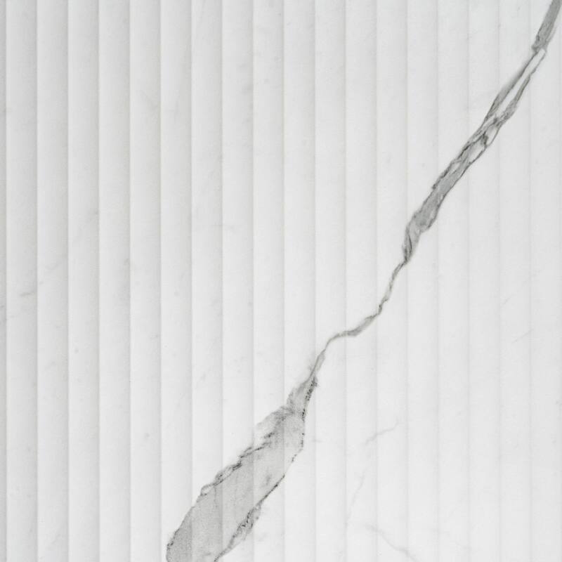 Terrain 24x48 White Gray Porcelain Large Format Fluted grooved Wall Tile (15.55 sq ft/case) - 2 Pack