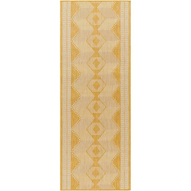 Artistic Weavers Long Beach Outdoor Safe Boho Stripe Area Rug - Yellow - 2'7" x 7'3"