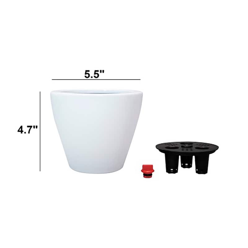 2Piece Clay Selfwatering Planter Pot with Water Level Indicator On