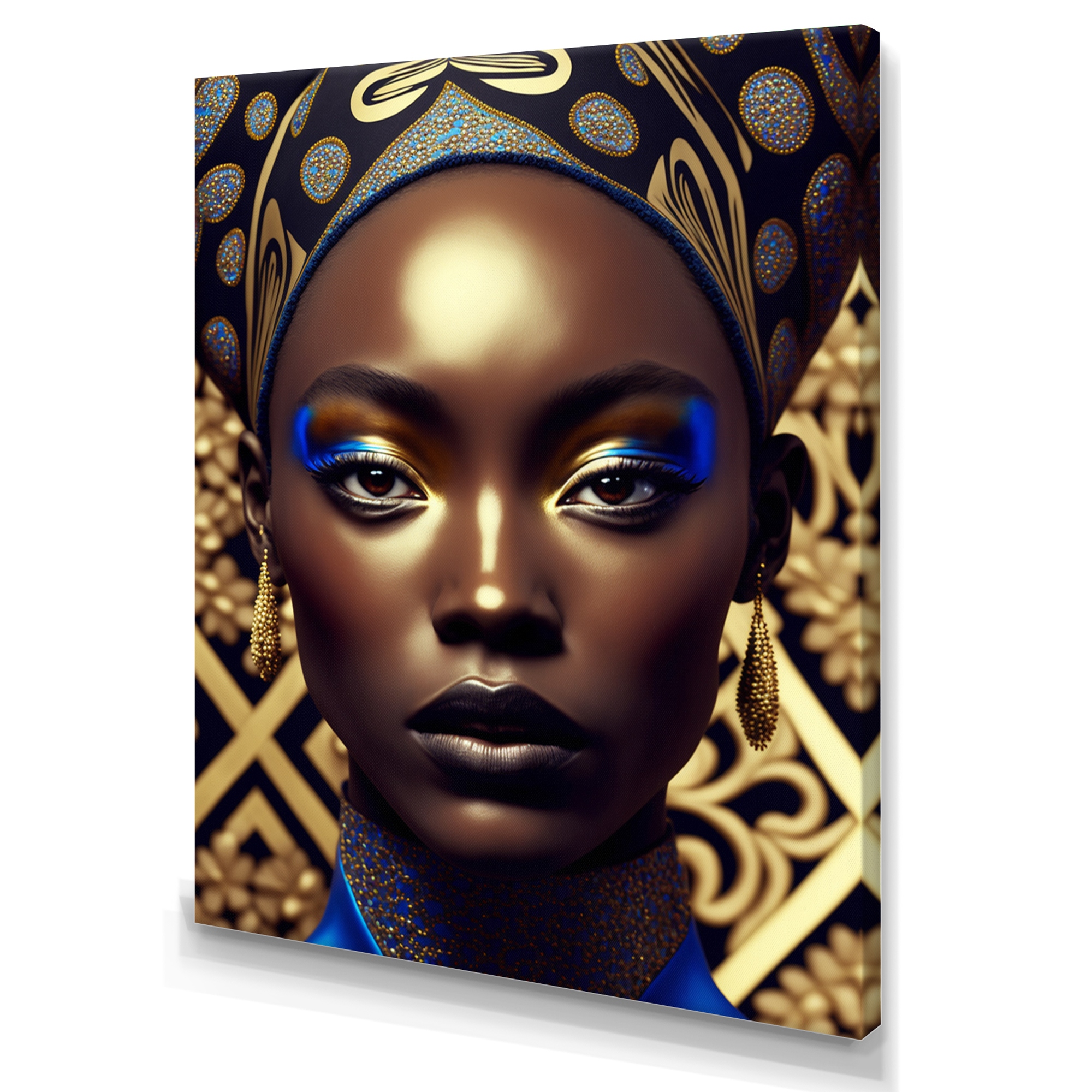 Designart Portrait Of Glamorous African Lady V African American Woman Canvas Wall Art Bed 8367