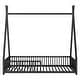 preview thumbnail 9 of 11, Black Twin Size Metal House Platform Bed with Triangle Structure and Guardrail for Kids, Boys and Girls