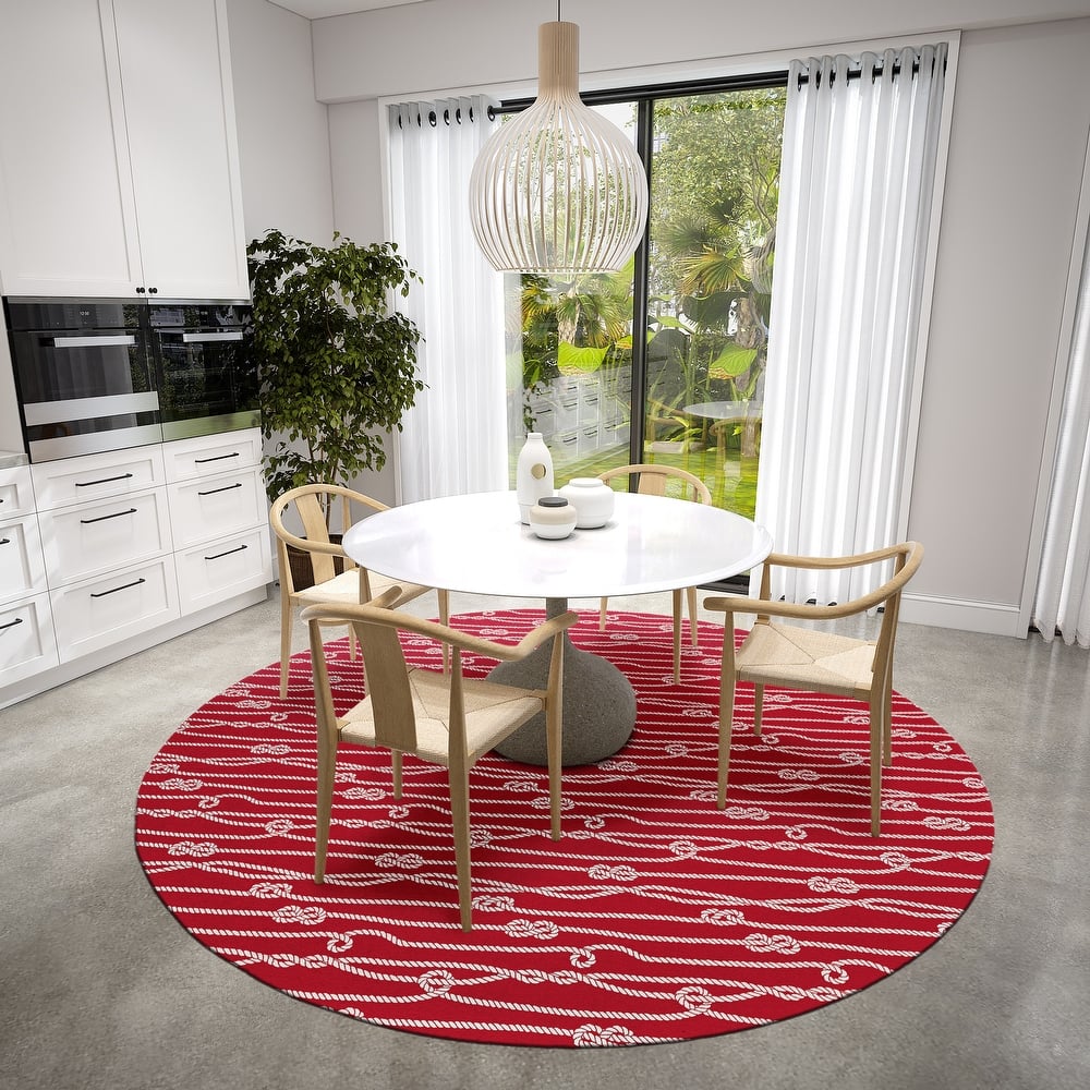 Indoor/Outdoor Harpswell Ocean Rope Washable Rug