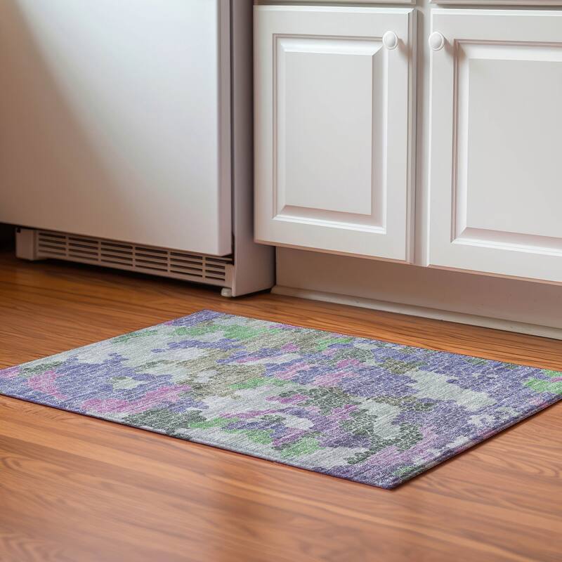 Premium Washable Super Soft Mayfield Rug - Purple - 1'8" x 2'6"