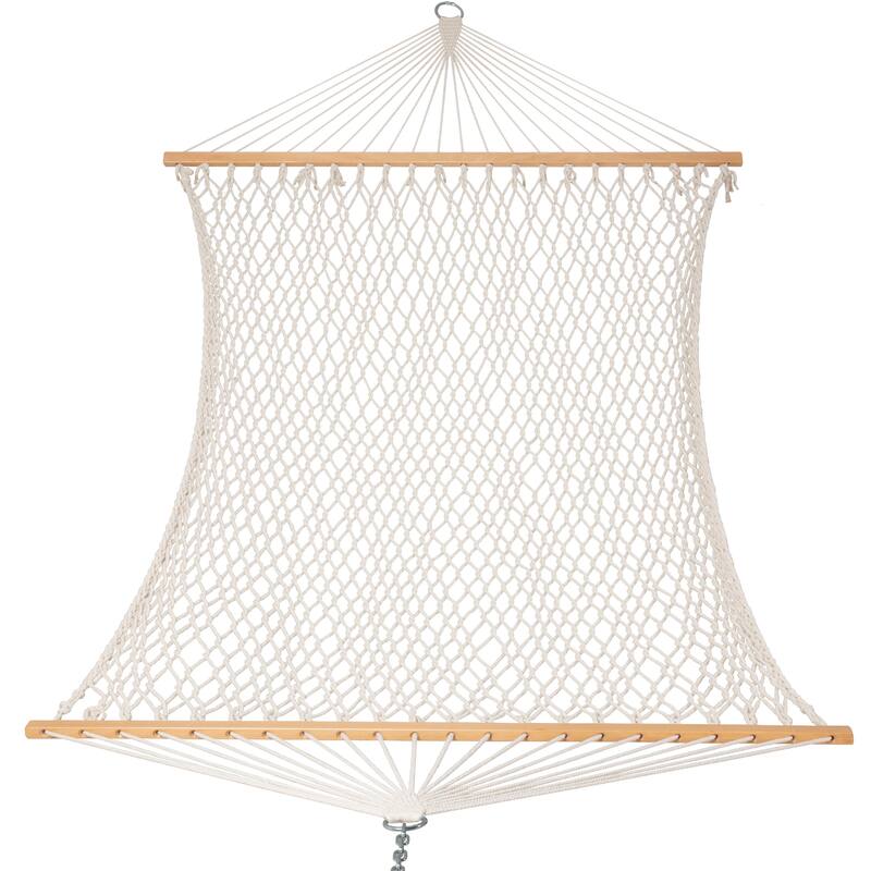 2 Person Spreader Bar Hammock,rope hammock with bag, 78.7*55.1 - Beige